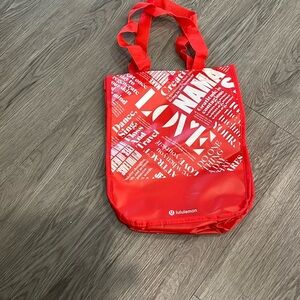 Lulu lemon red small tote bag w snap